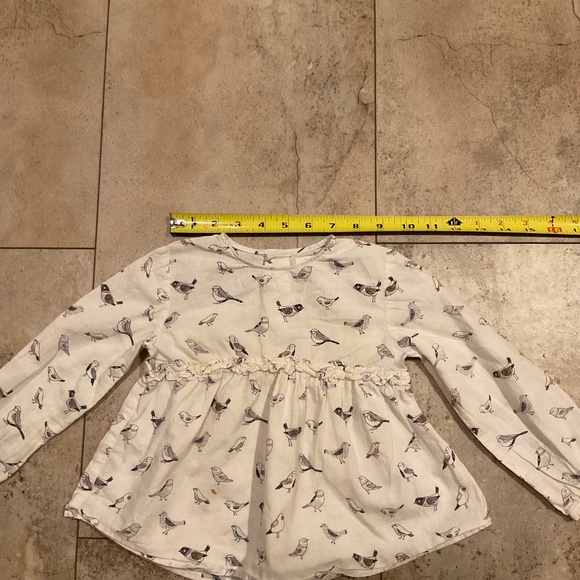 Zara Baby Girl Birds Shirt Sz 3-4 Years - Picture 6 of 9